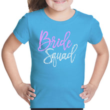 Load image into Gallery viewer, Girl&#39;s Word Art T-shirt - Bride Squad