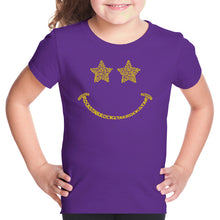 Load image into Gallery viewer, Rockstar Smiley  - Girl&#39;s Word Art T-Shirt