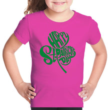 Load image into Gallery viewer, St Patricks Day Shamrock  - Girl&#39;s Word Art T-Shirt