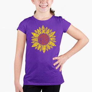 Sunflower  - Girl's Word Art T-Shirt