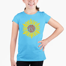 Load image into Gallery viewer, Sunflower  - Girl&#39;s Word Art T-Shirt