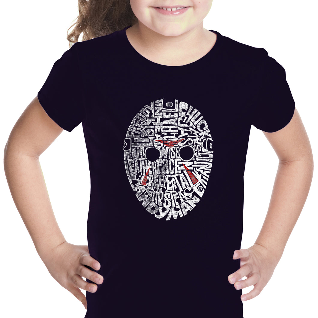 Slasher Movie Villians - Girl's Word Art T-Shirt