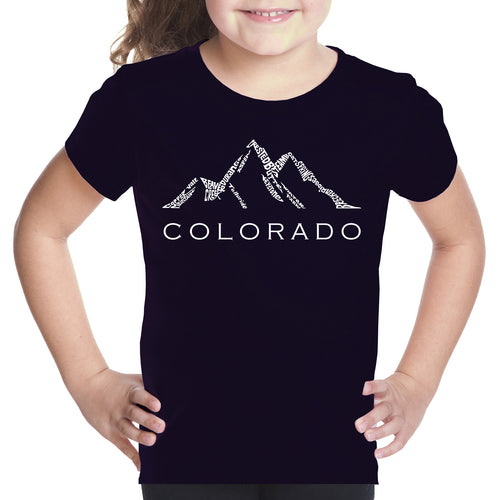Colorado Ski Towns  - Girl's Word Art T-Shirt