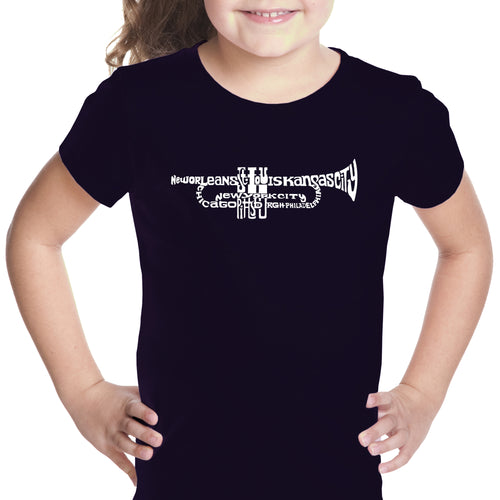 Trumpet - Girl's Word Art T-Shirt