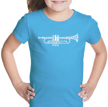 Load image into Gallery viewer, Trumpet - Girl&#39;s Word Art T-Shirt