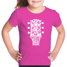 Load image into Gallery viewer, Guitar Head Music Genres  - Girl&#39;s Word Art T-Shirt