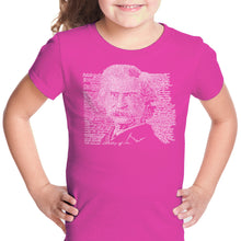 Load image into Gallery viewer, Mark Twain - Girl&#39;s Word Art T-Shirt