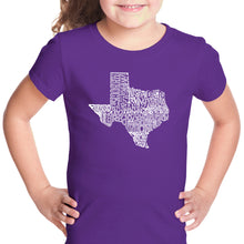 Load image into Gallery viewer, The Great State of Texas - Girl&#39;s Word Art T-Shirt