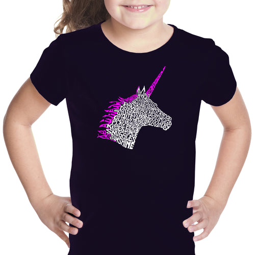 Unicorn - Girl's Word Art T-Shirt