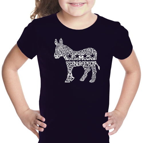 I Vote Democrat - Girl's Word Art T-Shirt