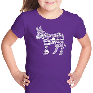 I Vote Democrat - Girl's Word Art T-Shirt