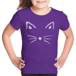 Whiskers  - Girl's Word Art T-Shirt