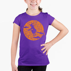 Spooky Witch  - Girl's Word Art T-Shirt