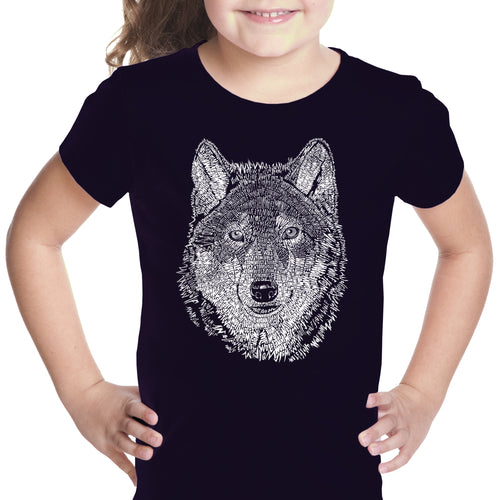 Wolf - Girl's Word Art T-Shirt