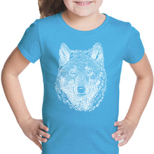 Load image into Gallery viewer, Wolf - Girl&#39;s Word Art T-Shirt
