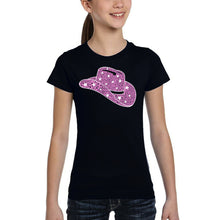 Load image into Gallery viewer, Cowgirl Hat - Girl&#39;s Word Art T-Shirt