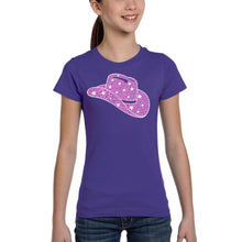 Load image into Gallery viewer, Cowgirl Hat - Girl&#39;s Word Art T-Shirt