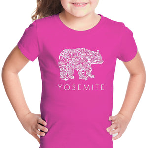 Yosemite Bear - Girl's Word Art T-Shirt