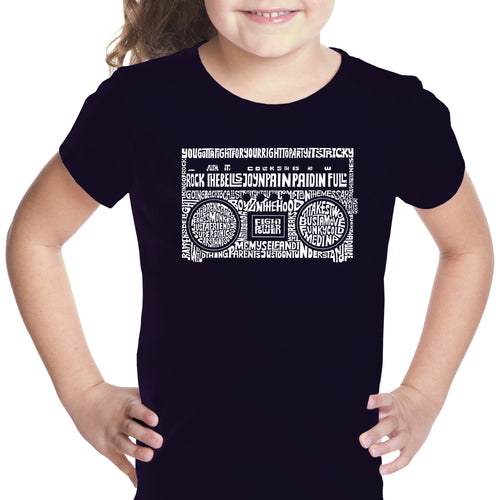 Greatest Rap Hits of The 1980's - Girl's Word Art T-Shirt