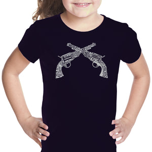 CROSSED PISTOLS - Girl's Word Art T-Shirt