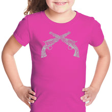 Load image into Gallery viewer, CROSSED PISTOLS - Girl&#39;s Word Art T-Shirt