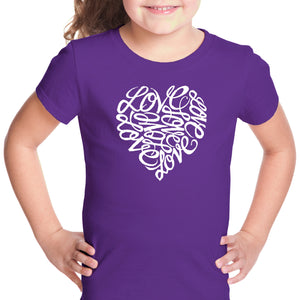 LOVE - Girl's Word Art T-Shirt