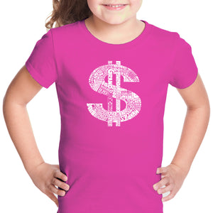 Dollar Sign - Girl's Word Art T-Shirt