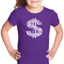 Load image into Gallery viewer, Dollar Sign - Girl&#39;s Word Art T-Shirt