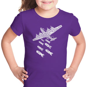 DROP BEATS NOT BOMBS - Girl's Word Art T-Shirt