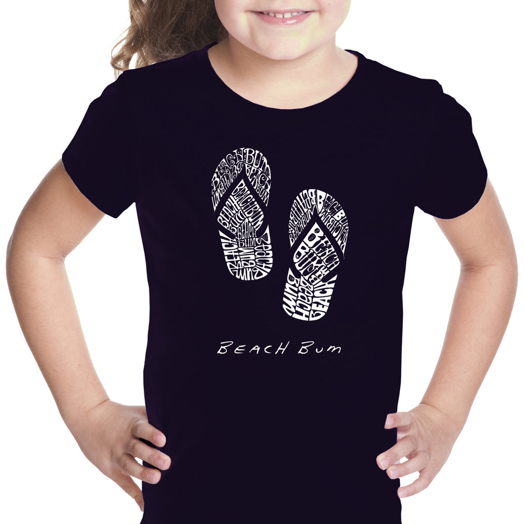 BEACH BUM - Girl's Word Art T-Shirt