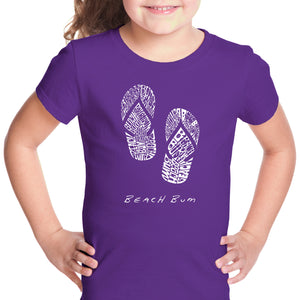BEACH BUM - Girl's Word Art T-Shirt