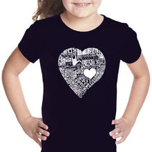 Load image into Gallery viewer, LOVE IN 44 DIFFERENT LANGUAGES - Girl&#39;s Word Art T-Shirt