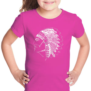 POPULAR NATIVE AMERICAN INDIAN TRIBES - Girl's Word Art T-Shirt