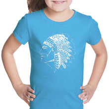 Load image into Gallery viewer, POPULAR NATIVE AMERICAN INDIAN TRIBES - Girl&#39;s Word Art T-Shirt