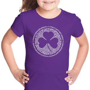 LYRICS TO WHEN IRISH EYES ARE SMILING - Girl's Word Art T-Shirt