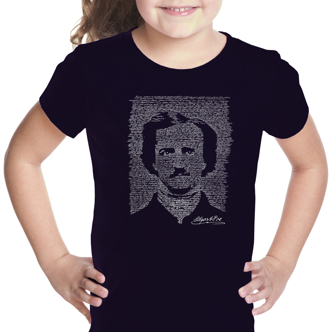 EDGAR ALLAN POE THE RAVEN - Girl's Word Art T-Shirt