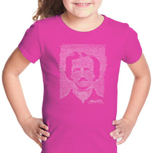 Load image into Gallery viewer, EDGAR ALLAN POE THE RAVEN - Girl&#39;s Word Art T-Shirt