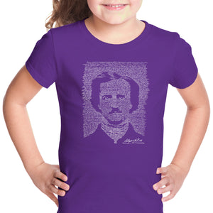 EDGAR ALLAN POE THE RAVEN - Girl's Word Art T-Shirt