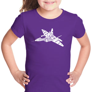 FIGHTER JET NEED FOR SPEED - Girl's Word Art T-Shirt