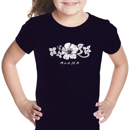 ALOHA - Girl's Word Art T-Shirt