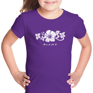 ALOHA - Girl's Word Art T-Shirt
