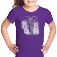Load image into Gallery viewer, ELEPHANT - Girl&#39;s Word Art T-Shirt