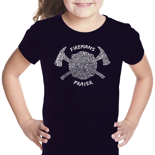 FIREMAN'S PRAYER - Girl's Word Art T-Shirt