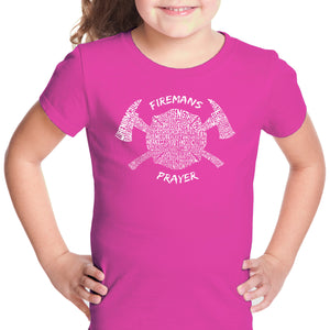 FIREMAN'S PRAYER - Girl's Word Art T-Shirt