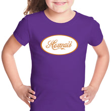 Load image into Gallery viewer, HAWAIIAN ISLAND NAMES &amp; IMAGERY - Girl&#39;s Word Art T-Shirt