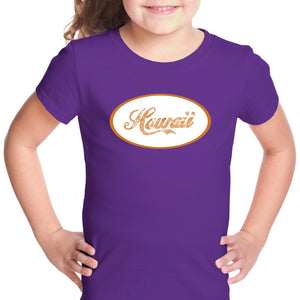 HAWAIIAN ISLAND NAMES & IMAGERY - Girl's Word Art T-Shirt