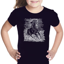 Load image into Gallery viewer, POPULAR HORSE BREEDS - Girl&#39;s Word Art T-Shirt