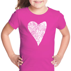 Lots of Love - Girl's Word Art T-Shirt