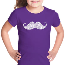 Load image into Gallery viewer, WAYS TO STYLE A MOUSTACHE - Girl&#39;s Word Art T-Shirt
