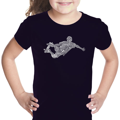 POPULAR SKATING MOVES & TRICKS - Girl's Word Art T-Shirt